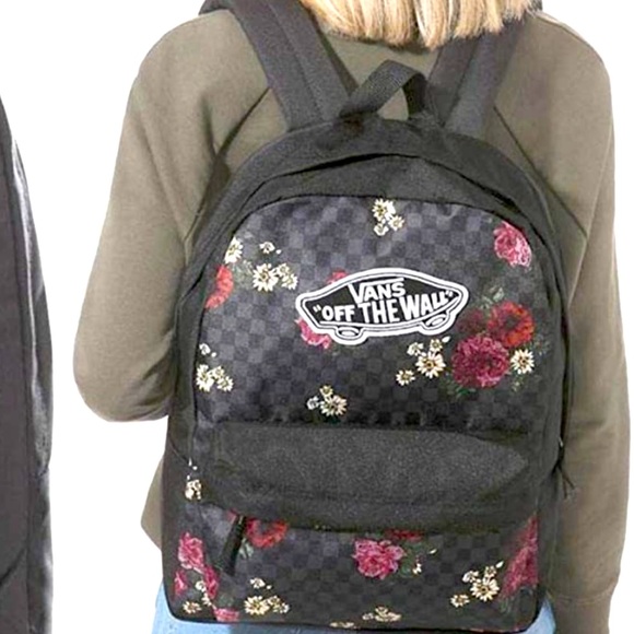 Vans realm backpack botanical check Clearance